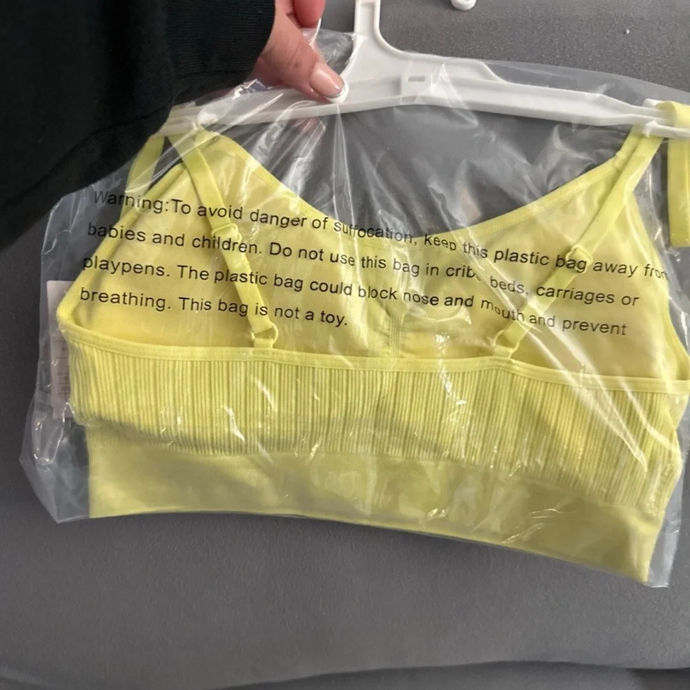 Yellow Ribbed Bralette - Picture 2 of 3